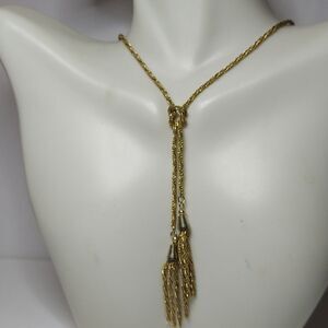 Rope chain necklace with tassels 17" +3 1/2" tassel